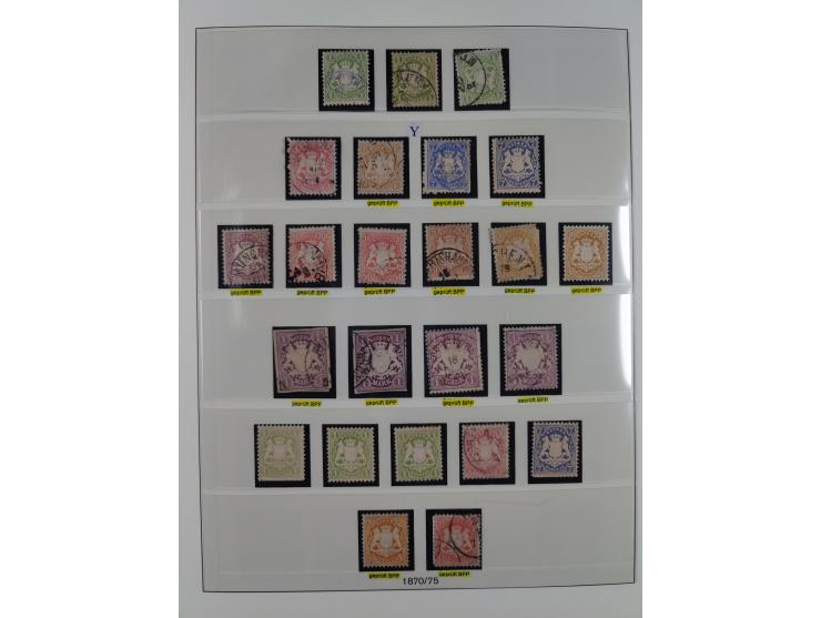 1849/1920, meist gestempelte Sammlung, ab Mi.-Nr. 1Ia mit Schnittlinien, 3II voll- bis breitrandig, 4I, 13a/b, 21a, 21c, 26X,