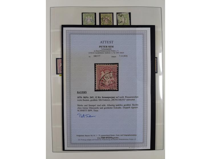 1849/1920, meist gestempelte Sammlung, ab Mi.-Nr. 1Ia mit Schnittlinien, 3II voll- bis breitrandig, 4I, 13a/b, 21a, 21c, 26X,