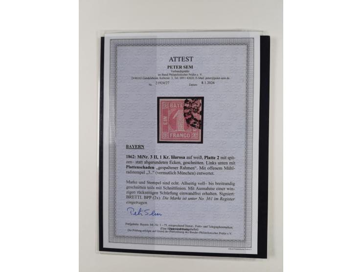 1849/1920, meist gestempelte Sammlung, ab Mi.-Nr. 1Ia mit Schnittlinien, 3II voll- bis breitrandig, 4I, 13a/b, 21a, 21c, 26X,