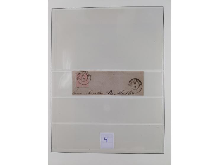 1856/67, gestempelte Sammlung mit 2 Briefen, dabei Schwerin Mi.4 (Attest Berger BPP), 6b (Befund Berger BPP) und Strelitz 1a,