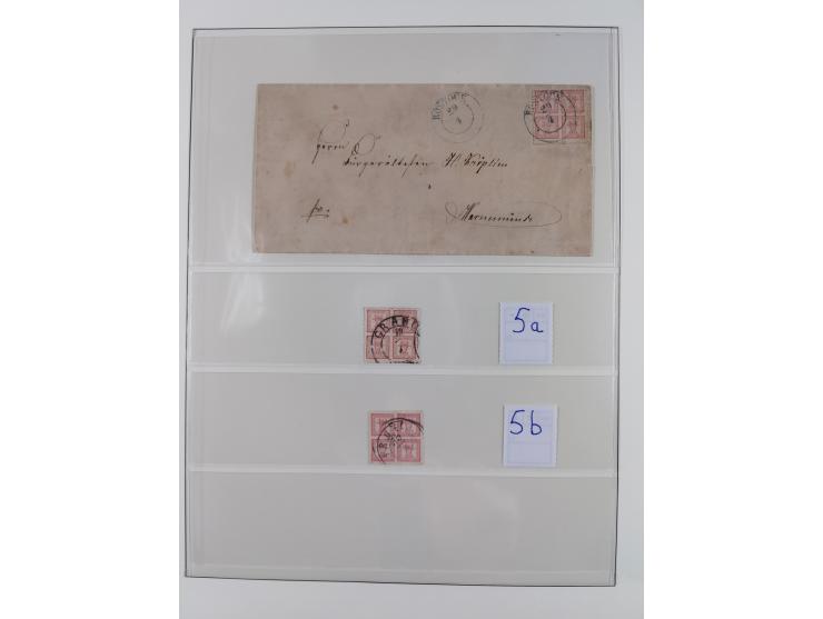 1856/67, gestempelte Sammlung mit 2 Briefen, dabei Schwerin Mi.4 (Attest Berger BPP), 6b (Befund Berger BPP) und Strelitz 1a,