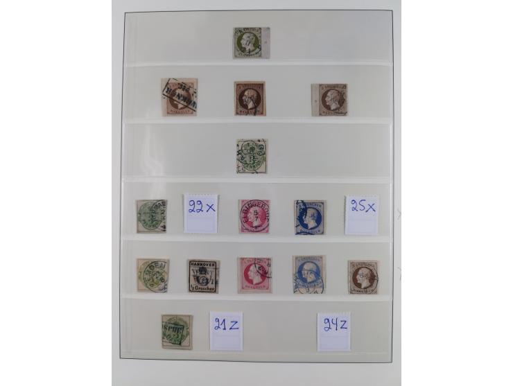 1856/67, gestempelte Sammlung mit 8 Briefen, in den Hauptnummern und auch sonst bis auf wenige Unternummern komplett, dabei R