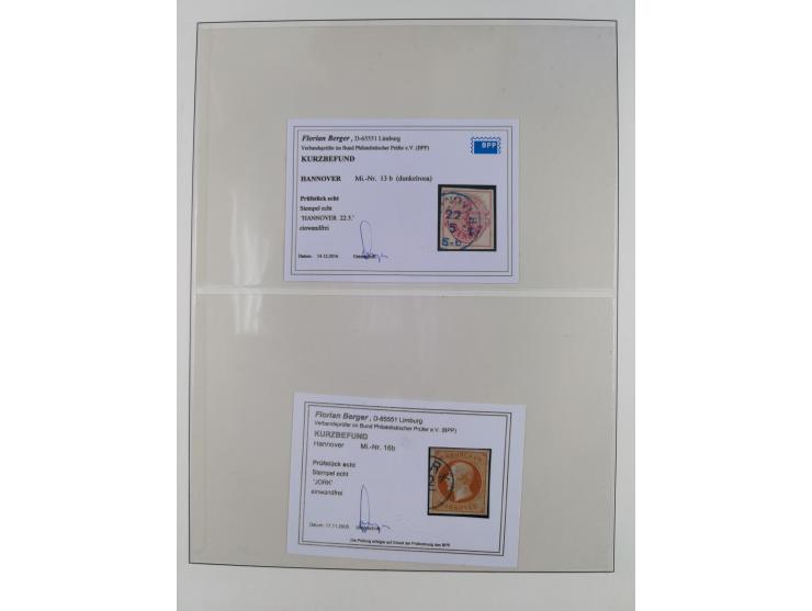 1856/67, gestempelte Sammlung mit 8 Briefen, in den Hauptnummern und auch sonst bis auf wenige Unternummern komplett, dabei R