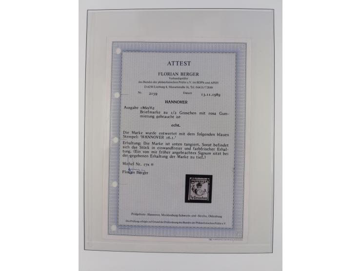 1856/67, gestempelte Sammlung mit 8 Briefen, in den Hauptnummern und auch sonst bis auf wenige Unternummern komplett, dabei R