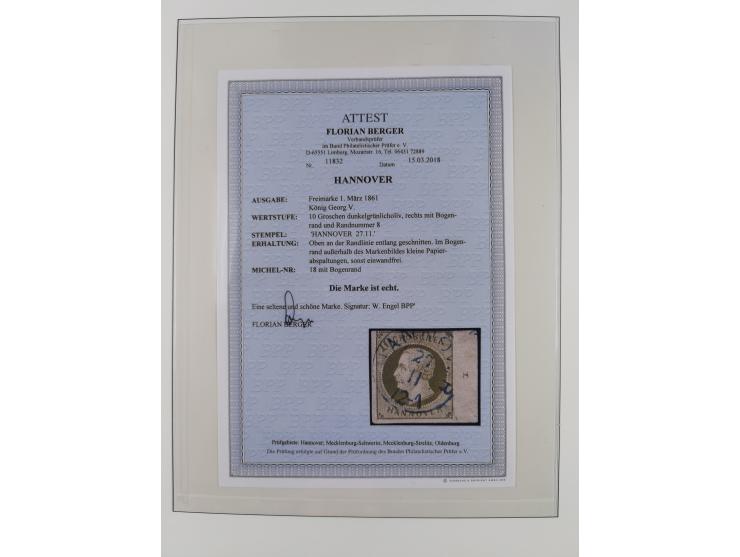 1856/67, gestempelte Sammlung mit 8 Briefen, in den Hauptnummern und auch sonst bis auf wenige Unternummern komplett, dabei R