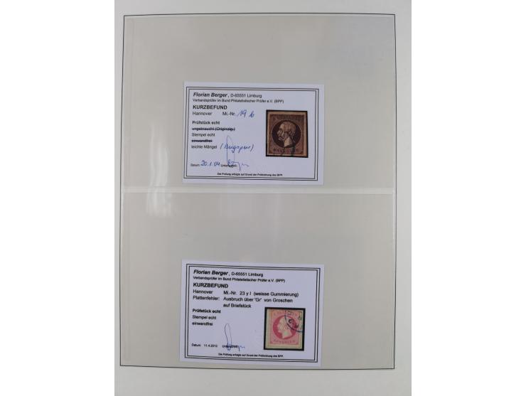 1856/67, gestempelte Sammlung mit 8 Briefen, in den Hauptnummern und auch sonst bis auf wenige Unternummern komplett, dabei R