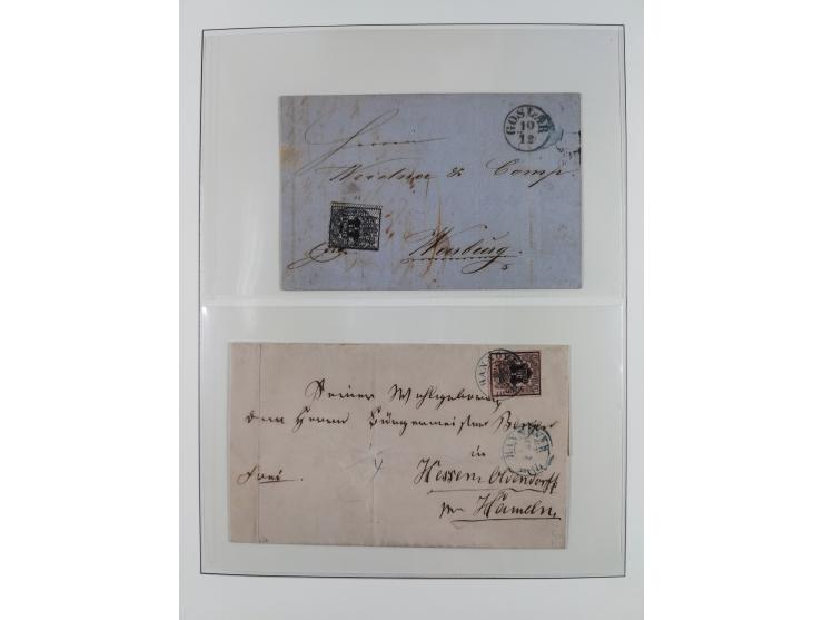 1856/67, gestempelte Sammlung mit 8 Briefen, in den Hauptnummern und auch sonst bis auf wenige Unternummern komplett, dabei R