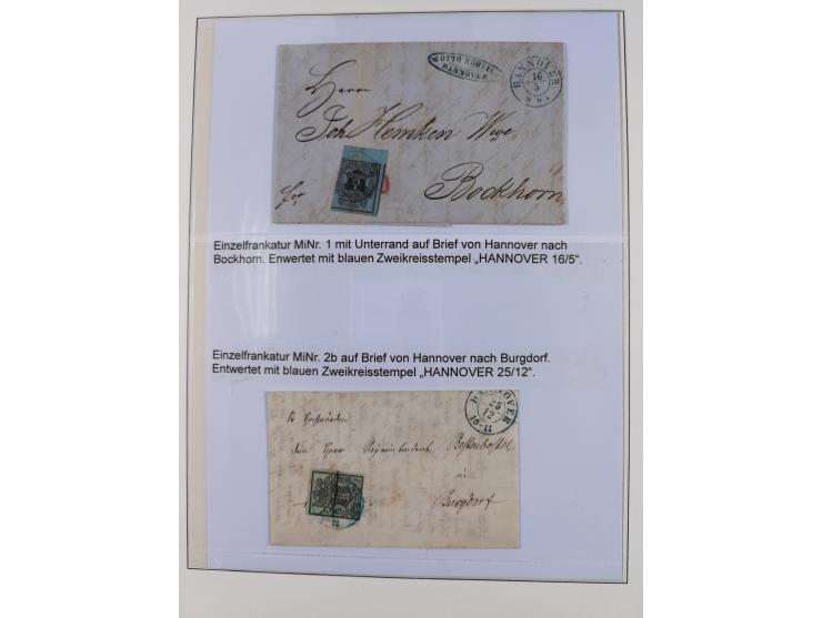 1859/64, meist gestempelte Sammlung und 6 Briefe/Ganzsachen, dabei u.a. Mi.-Nr. 8b, 18, 17y, etc., einige Dubletten, etc., te