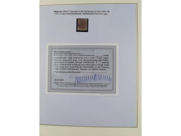 1859/64, meist gestempelte Sammlung und 6 Briefe/Ganzsachen, dabei u.a. Mi.-Nr. 8b, 18, 17y, etc., einige Dubletten, etc., te