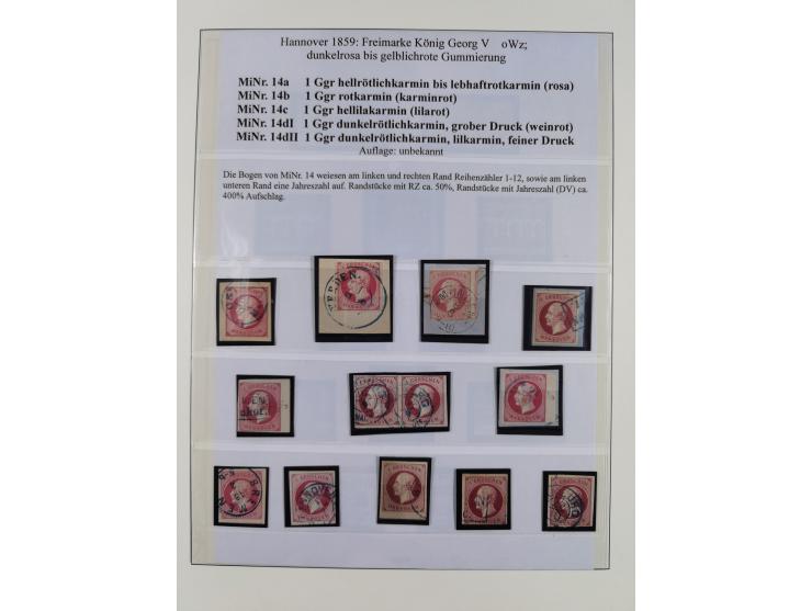 1859/64, meist gestempelte Sammlung und 6 Briefe/Ganzsachen, dabei u.a. Mi.-Nr. 8b, 18, 17y, etc., einige Dubletten, etc., te