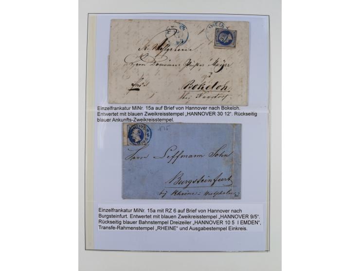 1859/64, meist gestempelte Sammlung und 6 Briefe/Ganzsachen, dabei u.a. Mi.-Nr. 8b, 18, 17y, etc., einige Dubletten, etc., te