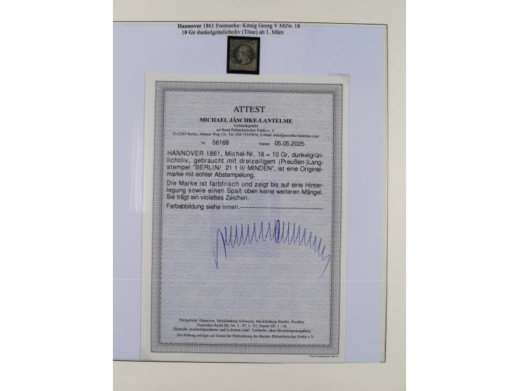 1859/64, meist gestempelte Sammlung und 6 Briefe/Ganzsachen, dabei u.a. Mi.-Nr. 8b, 18, 17y, etc., einige Dubletten, etc., te