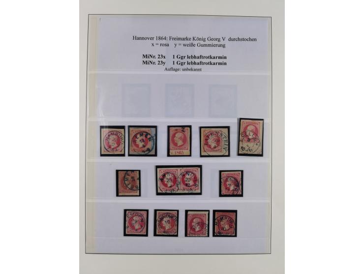 1859/64, meist gestempelte Sammlung und 6 Briefe/Ganzsachen, dabei u.a. Mi.-Nr. 8b, 18, 17y, etc., einige Dubletten, etc., te