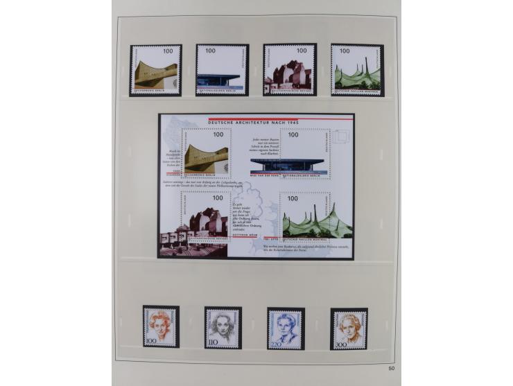 1948/2001, vorwiegend postfrische Sammlung, dabei Bund, Berlin und DDR in den Hauptnummern augenscheinlich komplett, außerdem