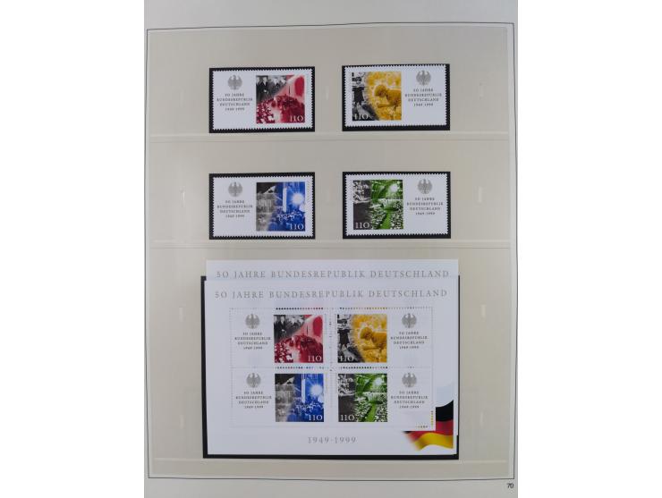 1948/2001, vorwiegend postfrische Sammlung, dabei Bund, Berlin und DDR in den Hauptnummern augenscheinlich komplett, außerdem