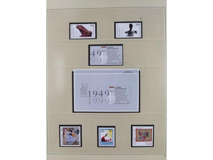 1948/2001, vorwiegend postfrische Sammlung, dabei Bund, Berlin und DDR in den Hauptnummern augenscheinlich komplett, außerdem