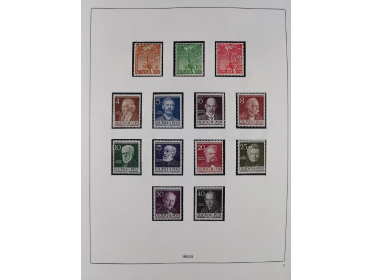 1948/2001, vorwiegend postfrische Sammlung, dabei Bund, Berlin und DDR in den Hauptnummern augenscheinlich komplett, außerdem