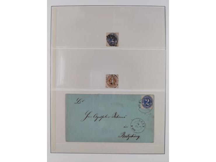 1850/67, gestempelte Sammlung mit 9 Briefen, dabei u.a. Mi. 1a und 12 (je Attest Jakubek)