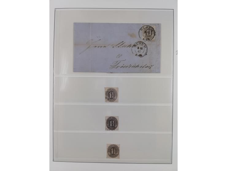 1850/67, gestempelte Sammlung mit 9 Briefen, dabei u.a. Mi. 1a und 12 (je Attest Jakubek)