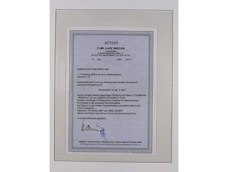 1850/67, gestempelte Sammlung mit 9 Briefen, dabei u.a. Mi. 1a und 12 (je Attest Jakubek)