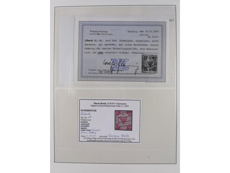 1859/67, gestempelte Sammlung mit Mi. 2, 4 (Attest bzw. Kurzbefund Brettl BPP) und 7 (Fotobefund Flemming BPP)&nbsp;