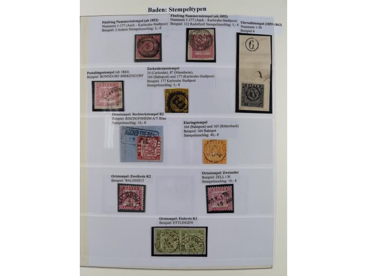 1851/58, meist gestempelte Sammlung und 4 Briefe, dabei u.a. Mi.-Nr. 1a, 1b, 16 auf Brief und Briefstück, 17c, 21, etc., fern