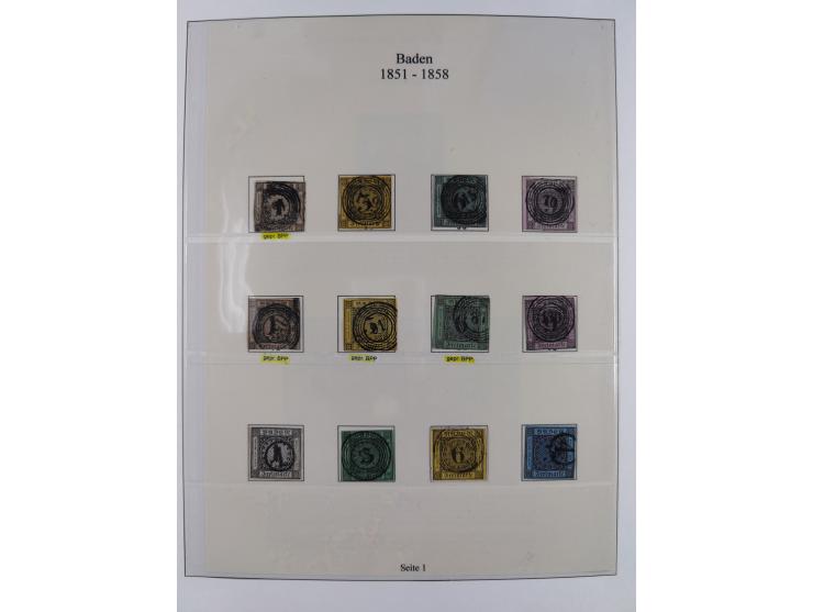 1851/58, meist gestempelte Sammlung und 4 Briefe, dabei u.a. Mi.-Nr. 1a, 1b, 16 auf Brief und Briefstück, 17c, 21, etc., fern