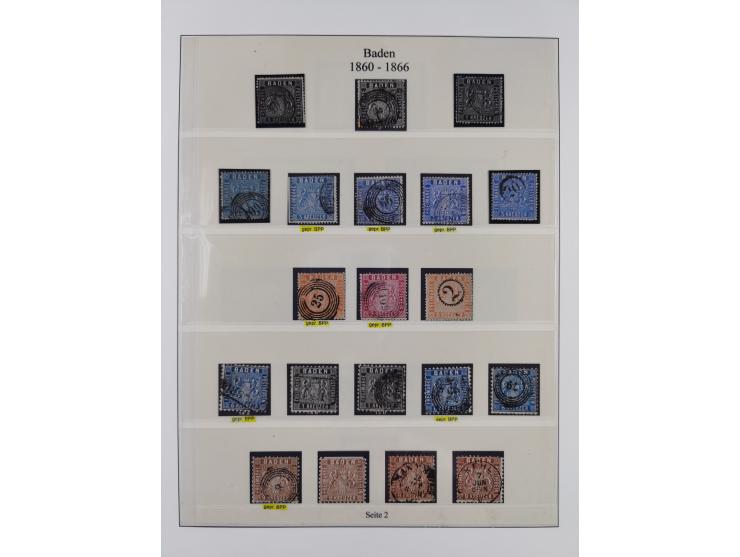 1851/58, meist gestempelte Sammlung und 4 Briefe, dabei u.a. Mi.-Nr. 1a, 1b, 16 auf Brief und Briefstück, 17c, 21, etc., fern