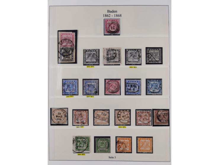 1851/58, meist gestempelte Sammlung und 4 Briefe, dabei u.a. Mi.-Nr. 1a, 1b, 16 auf Brief und Briefstück, 17c, 21, etc., fern