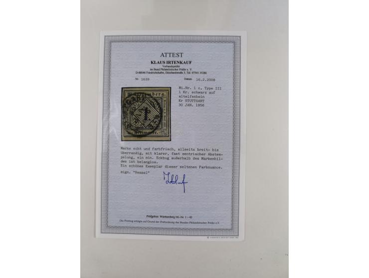 1851/1920, gestempelte Sammlung mit fast allen Farben und vielen Typen, dabei u.a. Mi. 1c, 2b, 4c, 5 I und II, 10 a, 11 b, 15