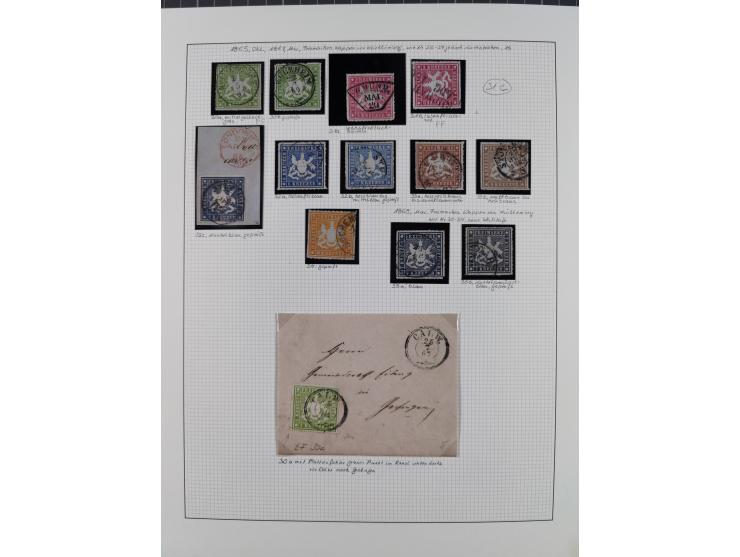 1851/1920, gestempelte Sammlung mit fast allen Farben und vielen Typen, dabei u.a. Mi. 1c, 2b, 4c, 5 I und II, 10 a, 11 b, 15