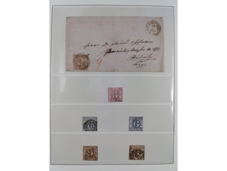 1851/67, gestempelte Sammlungen Bergedorf, Sachsen, Taxis und NDP&nbsp;