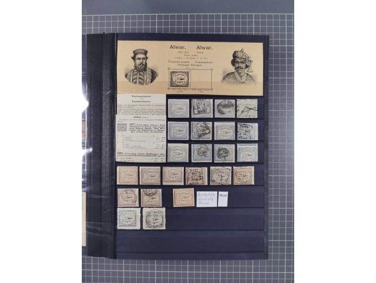 1854/1910 (ca.), collection with also several hundred stamps Feudatory and Convention States, with some covers and postal sta