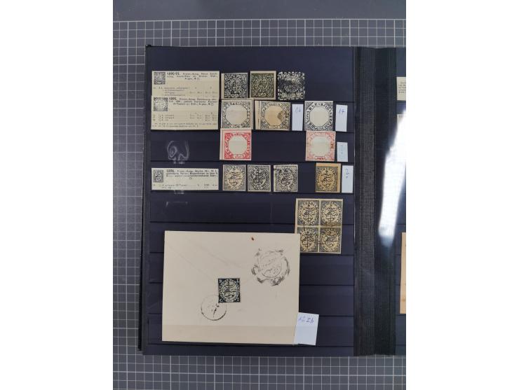 1854/1910 (ca.), collection with also several hundred stamps Feudatory and Convention States, with some covers and postal sta