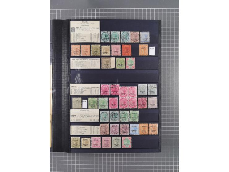 1854/1910 (ca.), collection with also several hundred stamps Feudatory and Convention States, with some covers and postal sta