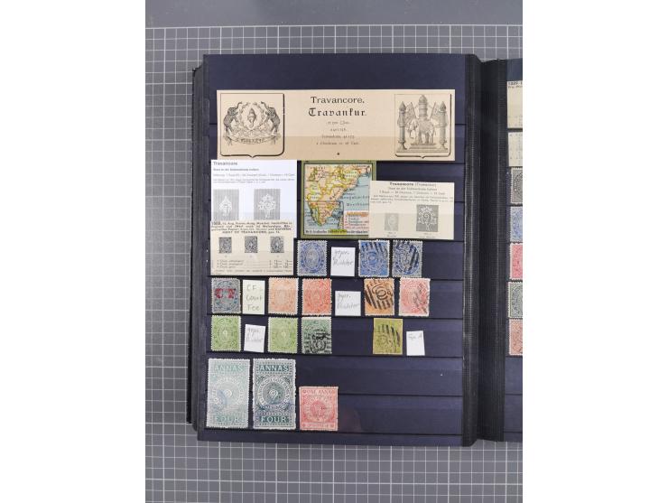 1854/1910 (ca.), collection with also several hundred stamps Feudatory and Convention States, with some covers and postal sta