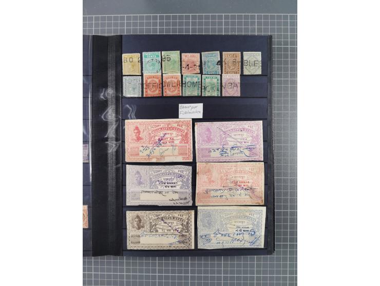 1854/1910 (ca.), collection with also several hundred stamps Feudatory and Convention States, with some covers and postal sta