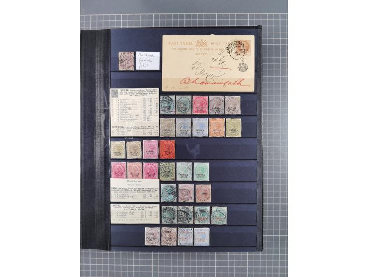 1854/1910 (ca.), collection with also several hundred stamps Feudatory and Convention States, with some covers and postal sta