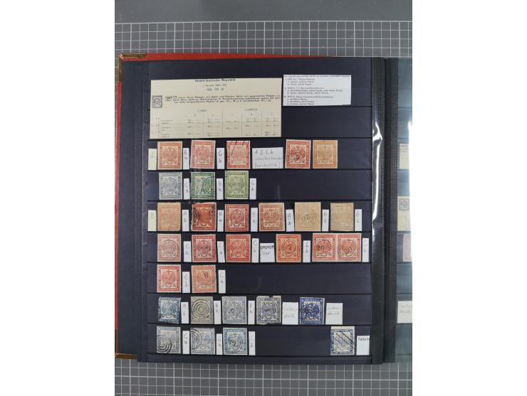 1869/1900, used, somewhat specialised collection including occupation; also some entires, censor marks and -lables, cancellat