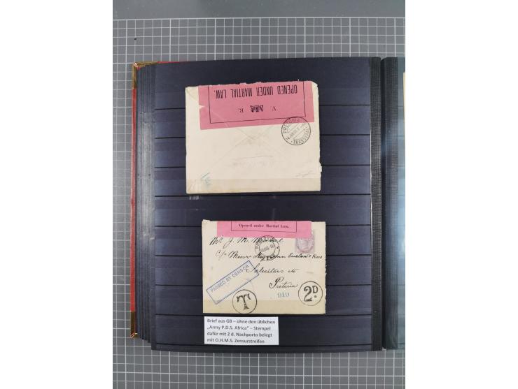 1869/1900, used, somewhat specialised collection including occupation; also some entires, censor marks and -lables, cancellat