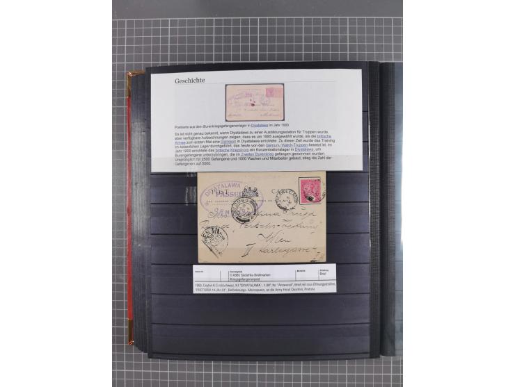 1869/1900, used, somewhat specialised collection including occupation; also some entires, censor marks and -lables, cancellat