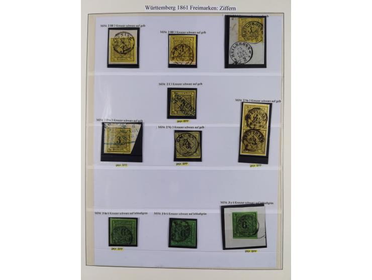 1851/1920, meist gestempelte Sammlung, dabei u.a. elf 18 Kreuzer Werte, teils mit seltenen Plattenfehlern, dabei u.a. Mi.-Nr.