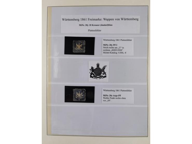 1851/1920, meist gestempelte Sammlung, dabei u.a. elf 18 Kreuzer Werte, teils mit seltenen Plattenfehlern, dabei u.a. Mi.-Nr.