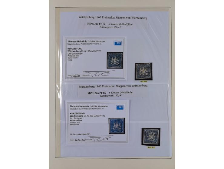 1851/1920, meist gestempelte Sammlung, dabei u.a. elf 18 Kreuzer Werte, teils mit seltenen Plattenfehlern, dabei u.a. Mi.-Nr.