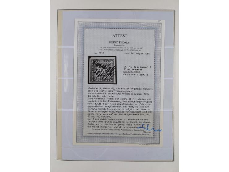 1851/1920, meist gestempelte Sammlung, dabei u.a. elf 18 Kreuzer Werte, teils mit seltenen Plattenfehlern, dabei u.a. Mi.-Nr.