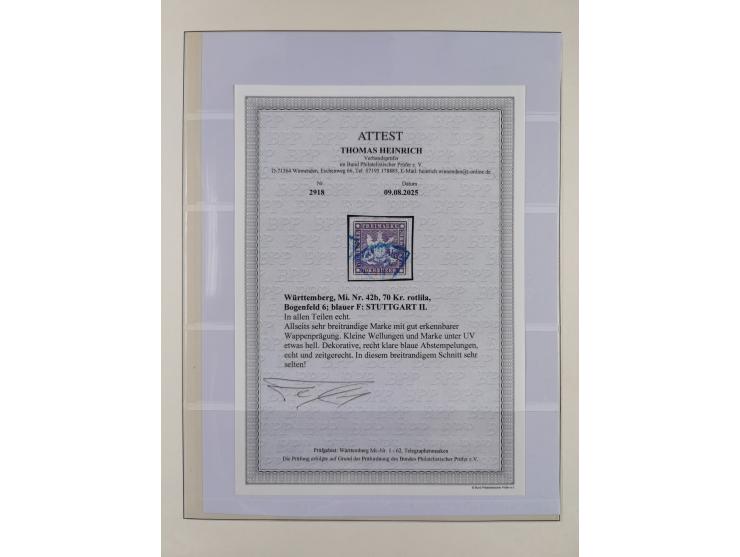 1851/1920, meist gestempelte Sammlung, dabei u.a. elf 18 Kreuzer Werte, teils mit seltenen Plattenfehlern, dabei u.a. Mi.-Nr.