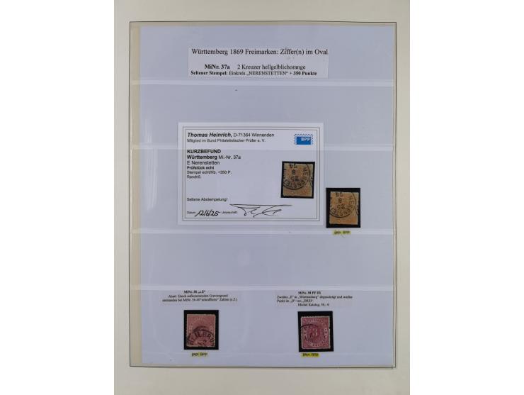 1851/1920, meist gestempelte Sammlung, dabei u.a. elf 18 Kreuzer Werte, teils mit seltenen Plattenfehlern, dabei u.a. Mi.-Nr.