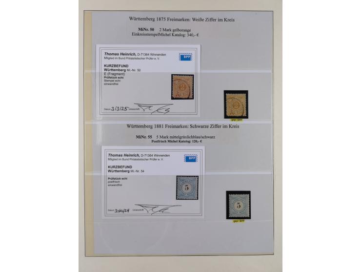 1851/1920, meist gestempelte Sammlung, dabei u.a. elf 18 Kreuzer Werte, teils mit seltenen Plattenfehlern, dabei u.a. Mi.-Nr.