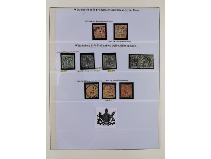 1851/1920, meist gestempelte Sammlung, dabei u.a. elf 18 Kreuzer Werte, teils mit seltenen Plattenfehlern, dabei u.a. Mi.-Nr.