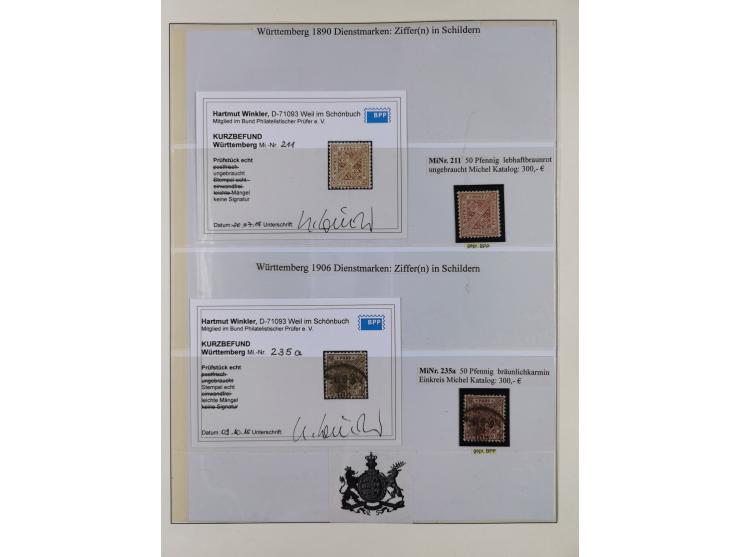 1851/1920, meist gestempelte Sammlung, dabei u.a. elf 18 Kreuzer Werte, teils mit seltenen Plattenfehlern, dabei u.a. Mi.-Nr.